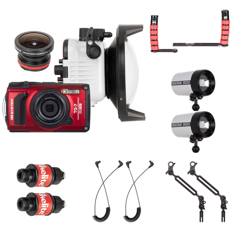 OM TOUGH TG-7 WIDE ANGLE KIT W/ DOME, STROBES & CAMERA